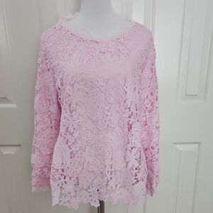 Elegant Pink Lace Women's Top